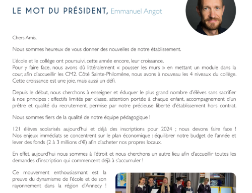 Lettre aux amis  – Octobre 2023